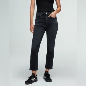 AGOLDE Riley High Rise Straight Crop Black Jeans- Size 25 EUC